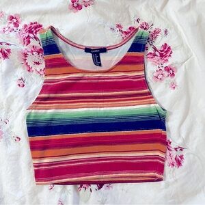 ☀️Forever 21 Multicolor Striped Crop Top☀️